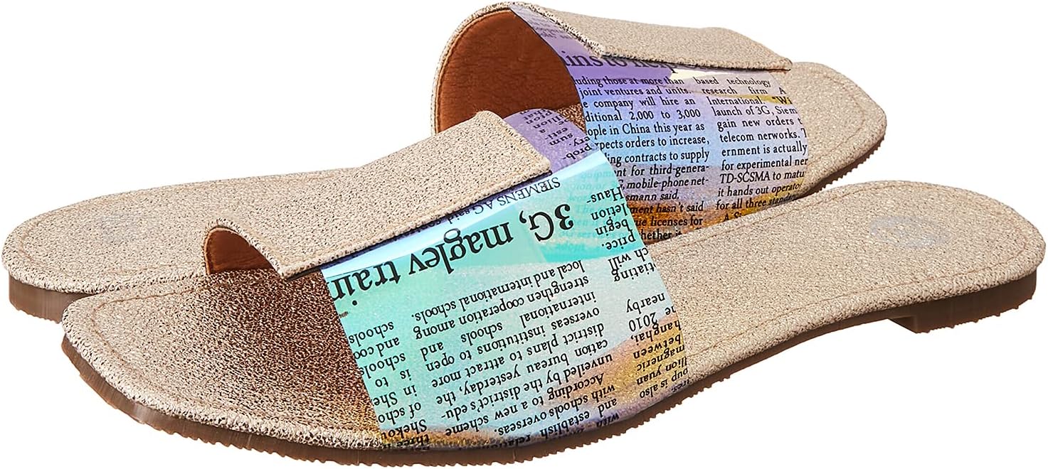 Club Aldo Women Letter Print Square Toe Slides Slip-On Slipers