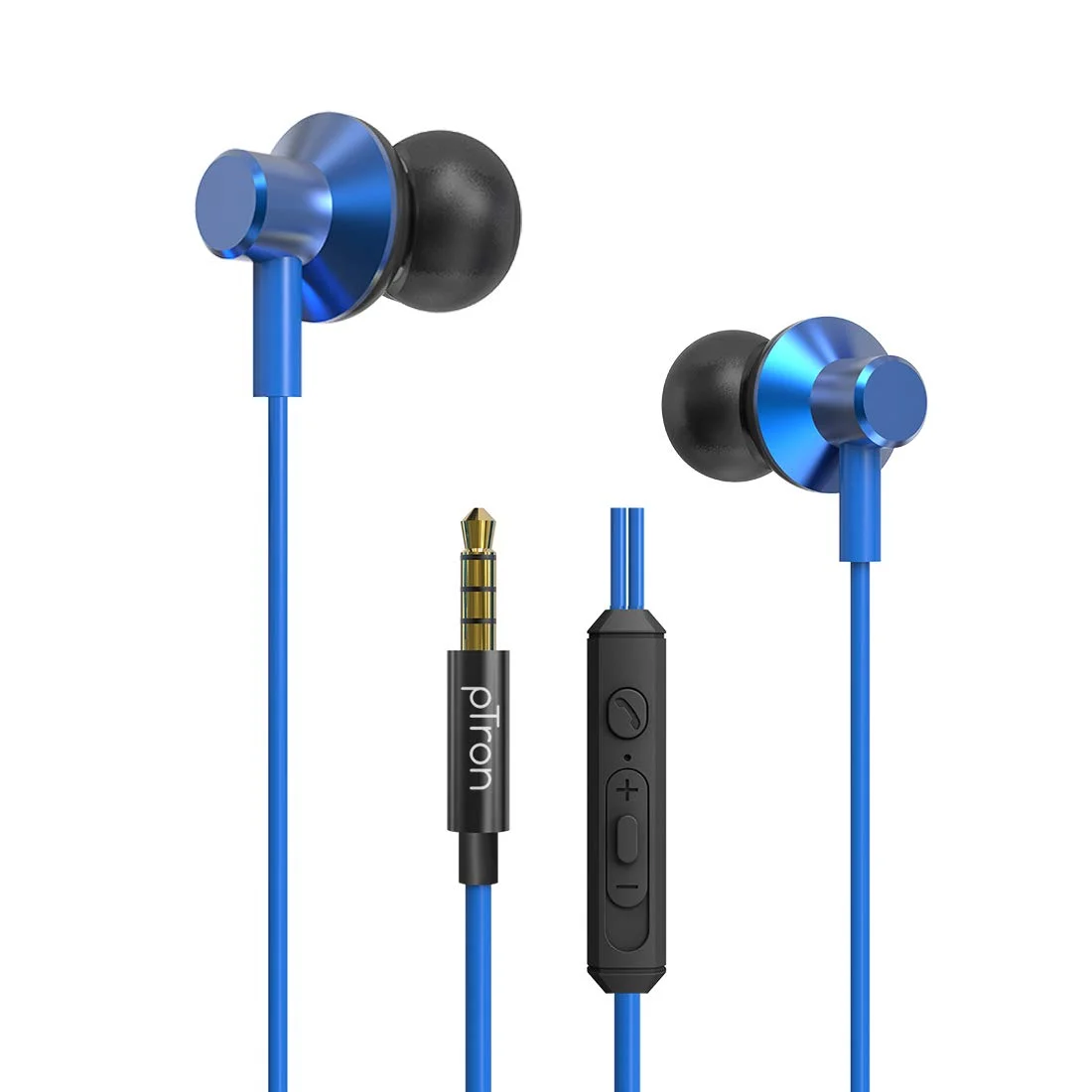 pTron HBE Wired Earphones with Mic – Deep Bass, Noise Isolation, 3.5mm AUX