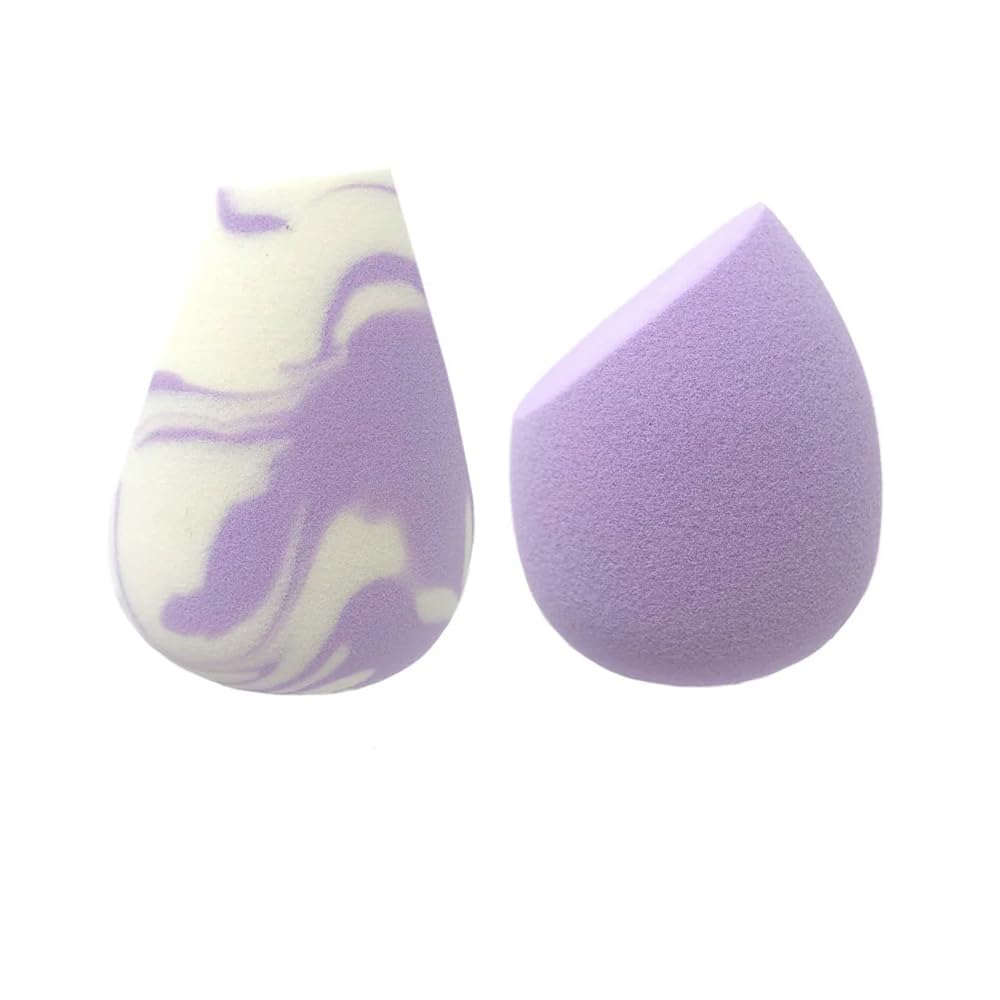 The Crème Shop Next Gen Makeup Sponge Set – 2 Pack Purple Beauty Blending Sponges for Full Coverage Foundation Application