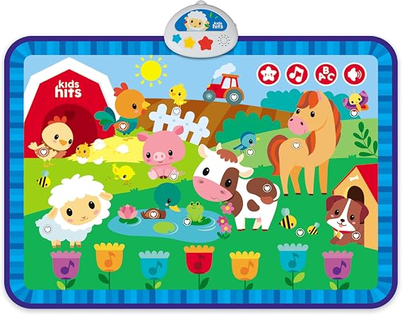 DuKids Hits Light & Sound Farm Mat – Interactive Noisy Farm Play Mat for Babies 8+ Months