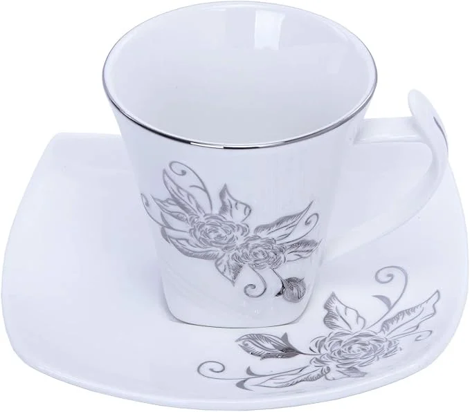Royalford 12-Piece Cup & Saucer Set