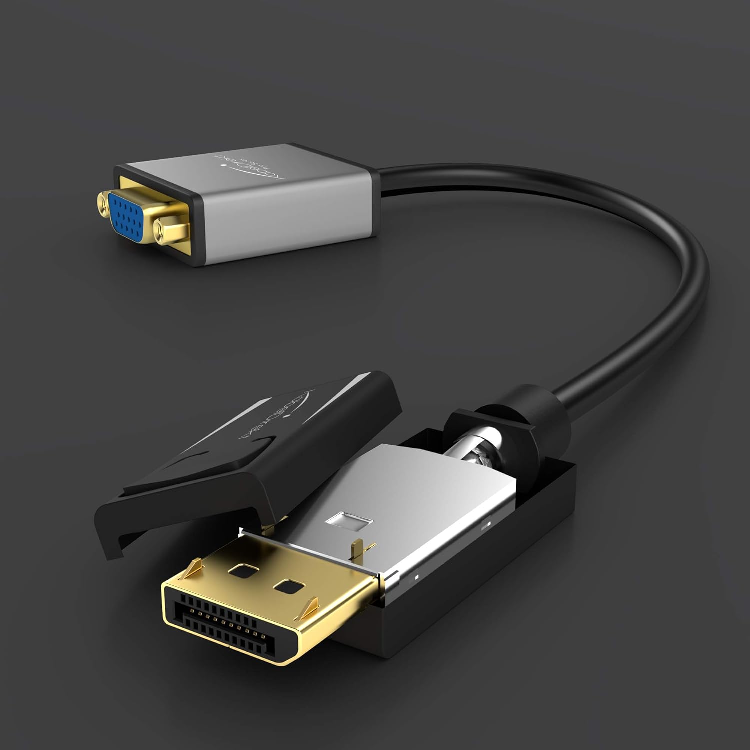 KabelDirekt 0.15m DisplayPort to VGA Adapter Cable Black