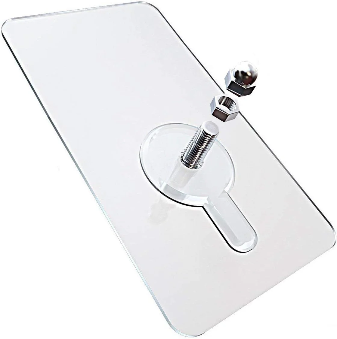 Linwnil 8-Piece Transparent Adhesive Wall Hooks, No Drilling
