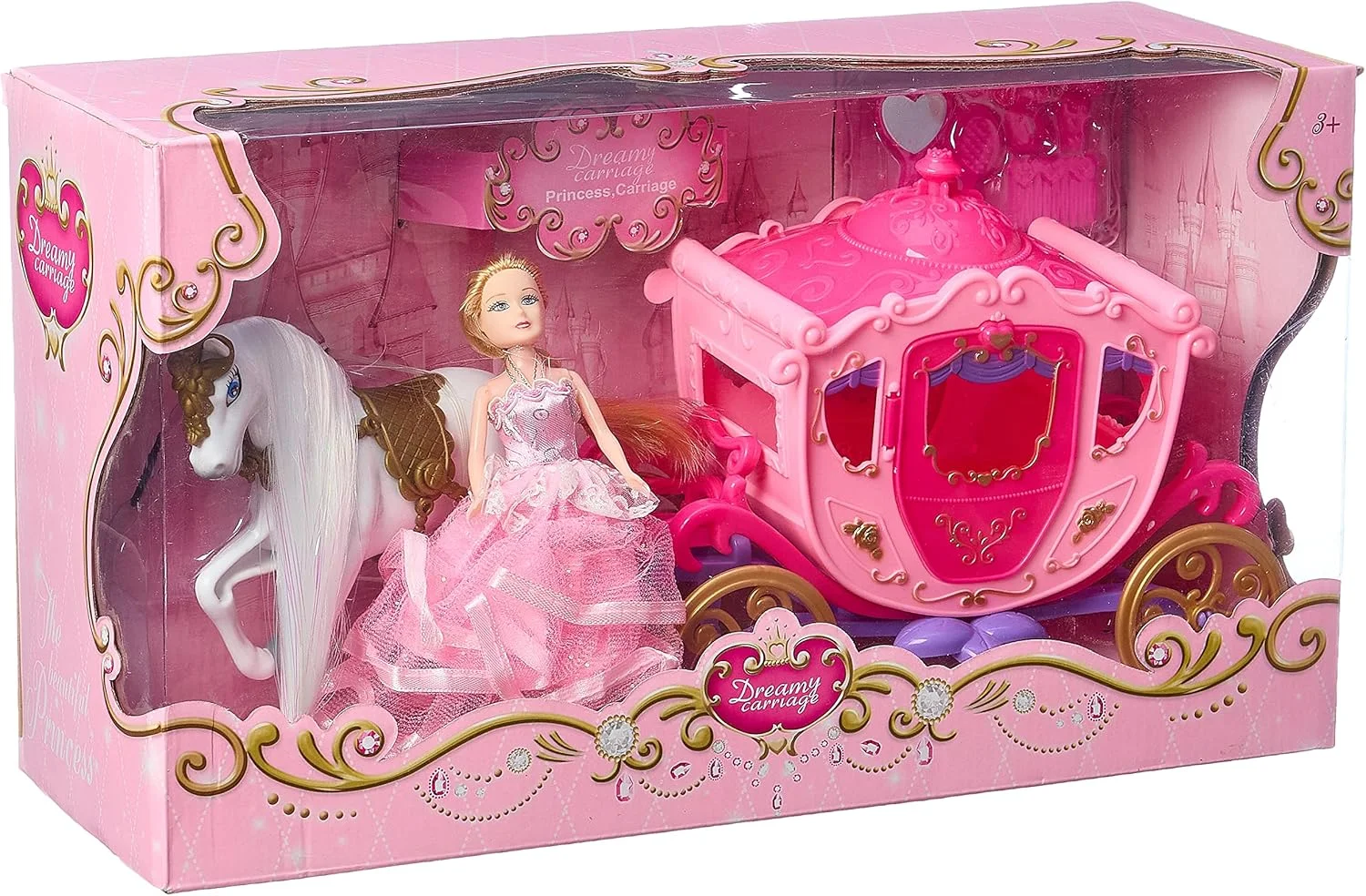 Dreamy Carriage Toy with Doll for Kids – Magical Princess Theme