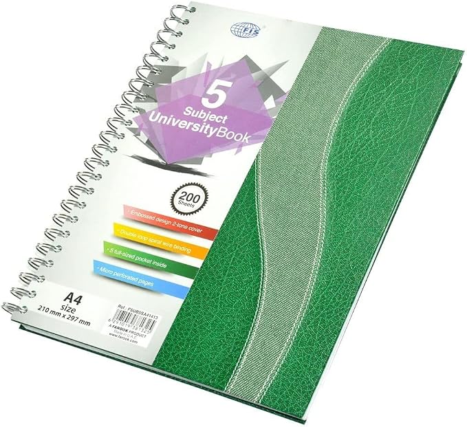 FIS Spiral College Notebook  200 Pages