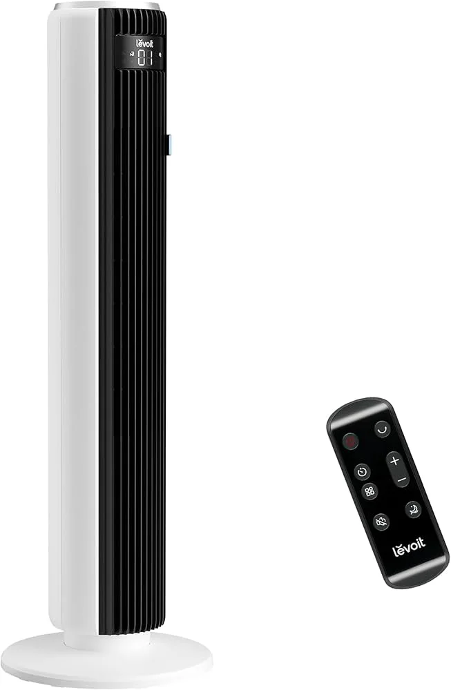 Levoit 36-Inch Silent Tower Fan – 12 Speeds, 26W DC Motor