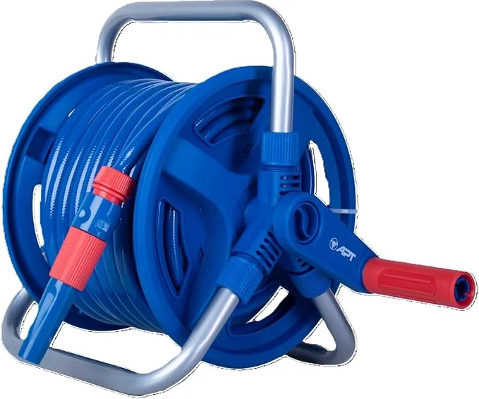 Garden Hose Reel with 20 m Hose, 3 Connectors and Spray Nozzle – 1/2"