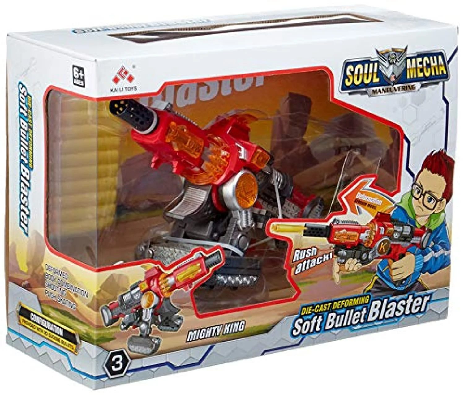 Soul Mecha Flexible Bullets Toy Gun for Kids Boys Action Shooting Game