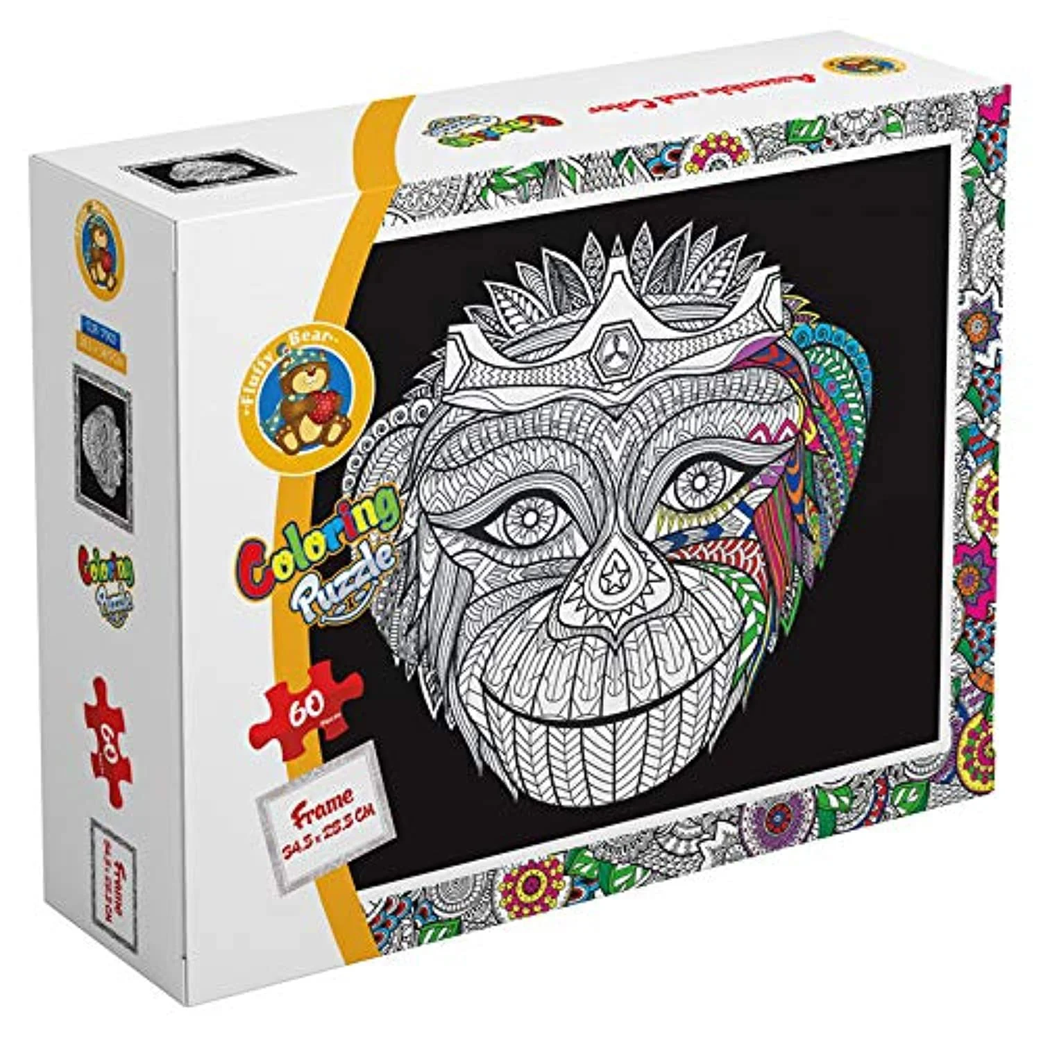 Fluffy Bear CLR-7003 Monkey Coloring Puzzle Educational Kids Activity Set