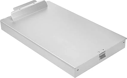 Amazon Basics Aluminum Storage Clipboard – 35.5 × 23 cm, Three-Tier with Standard Clip
