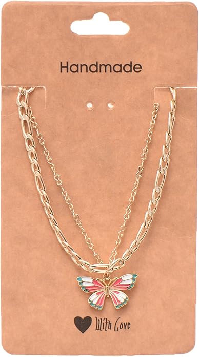Rostomart Handmade Gold Butterfly Necklace Set