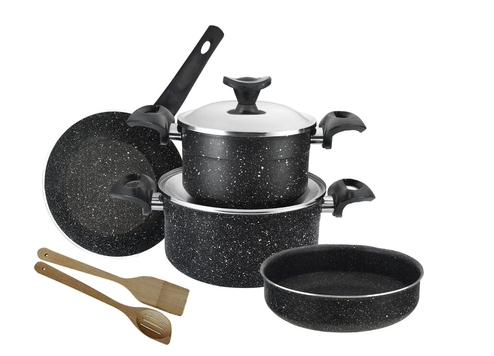 El Amal Elite Granite Cookware Set – 8 Pieces