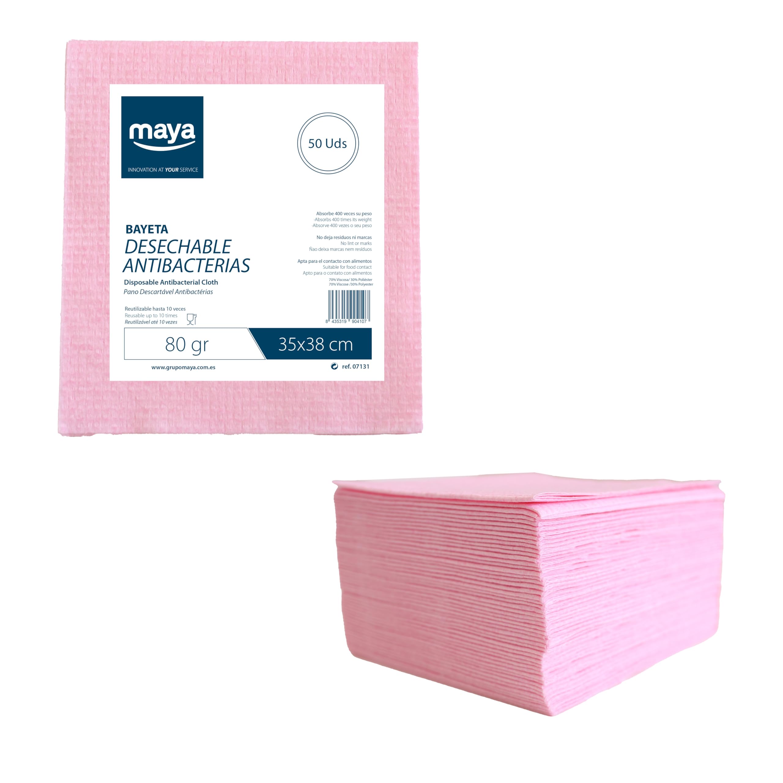 Maya Antibacterial Disposable Cloths Pack of 50