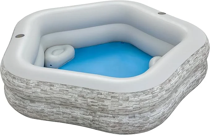 Bestway TruPrint Stone Family Pool – 2.13 × 2.06 × 0.53 m