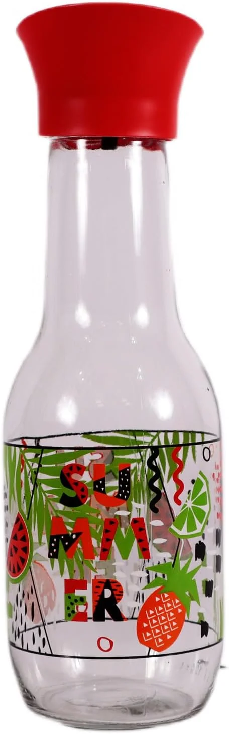 Herevin Decorated Glass Water Bottle – 1L