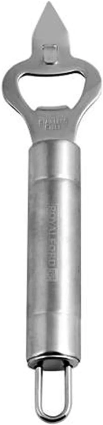 Royalford Stainless Steel Bottle and Can Opener with Ergonomic Handle and Hanging Loop