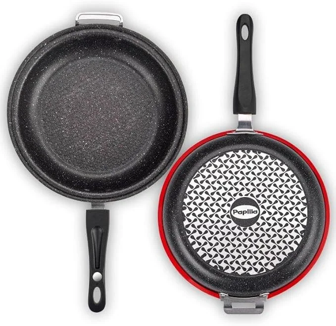 Papilla Double Granite Non-Stick Frying Pan – Even Heat Cooking– Light Scratches