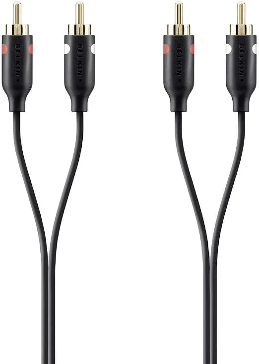 Belkin 2xRCA to 2xRCA AUX Stereo Audio Cable 1 Meter Gold Plated Connectors Braided