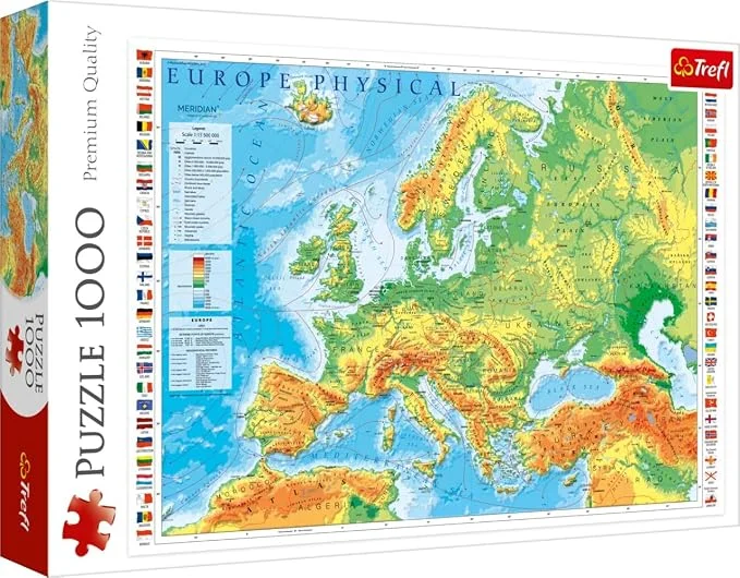 Trefl Europe Map Jigsaw Puzzle 1000 Pieces – Educational and Fun Brain Game