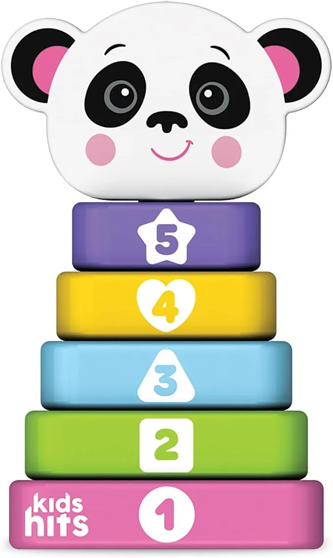 Kids Hits Panda Stack and Play Wooden Toy – Sorting and Stacking Game for Ages 1+