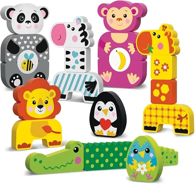 Kids Hits Wooden Building Blocks – Friendly Zoo