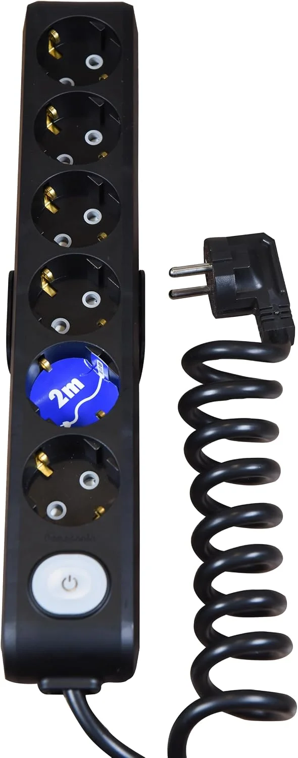 For Lighting 6-Port Power Strip, 3500W, 2m Cord