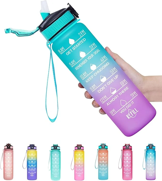 Sports Water Bottle with Time Markings – 946 ml