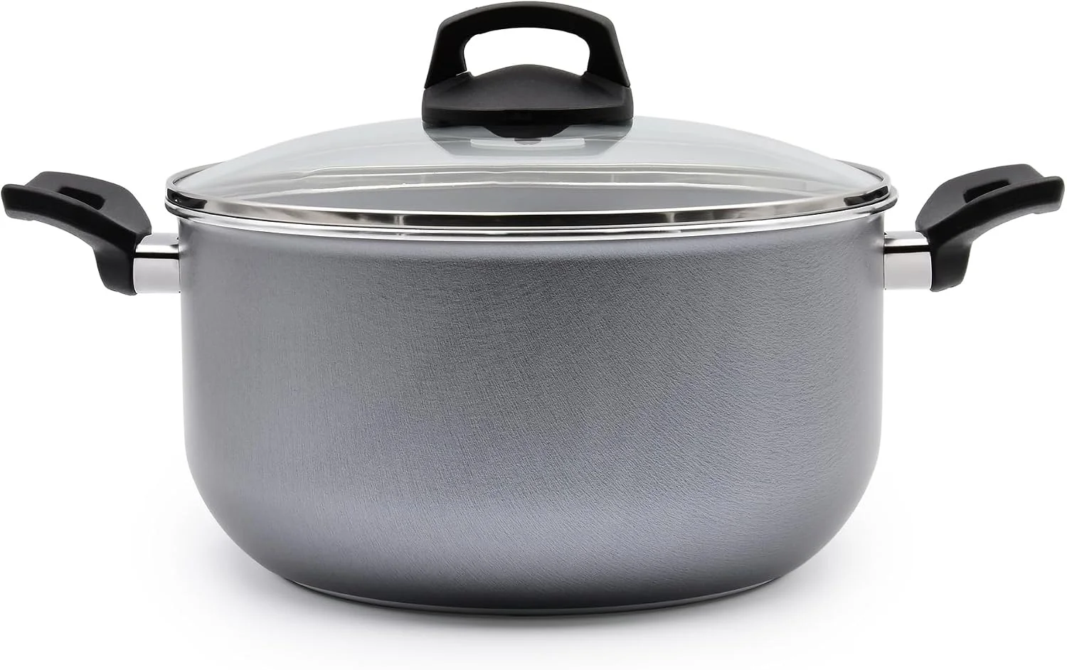 Celar Aluminum Cooking Pot with Non-Stick Coating and Soft-Touch Handles