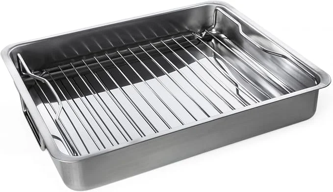 Ikea Parachute Stainless Steel Roasting Pan with Grill Rack 40x32x7 cm