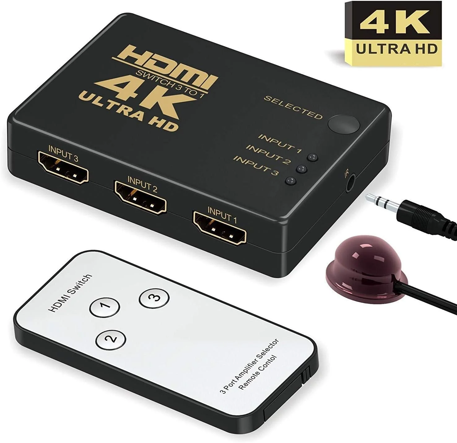 سويتش HDMI من ستوريت بثلاثة مداخل يدعم 4K مع ريموت تحكم