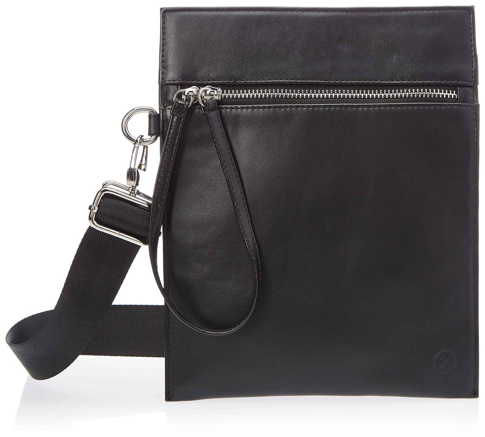 EDITORA 34 Men Crossbody Bag Black Small Logo Zipper One Size