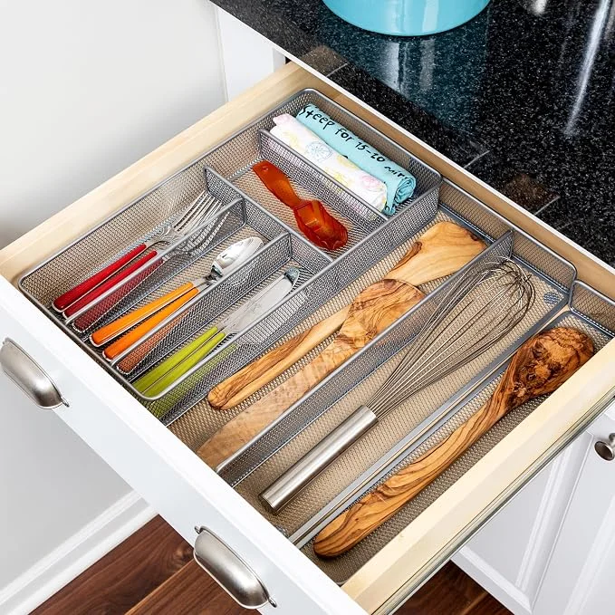 Honey-Can-Do Steel Mesh 7 Compartment Expandable Utility Drawer Organizer