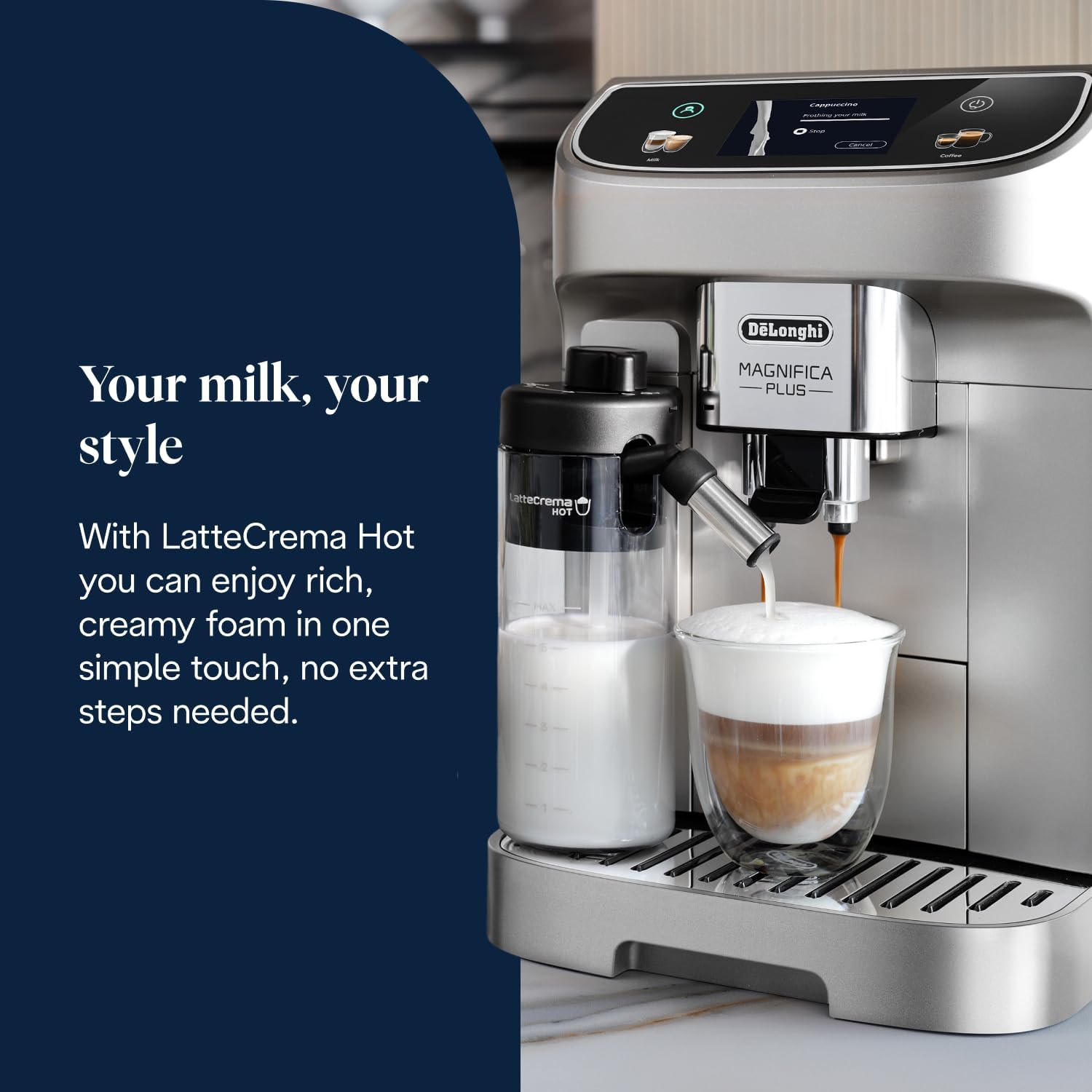 De'Longhi Magnifica Plus Automatic Bean-to-Cup Coffee Machine with LatteCrema