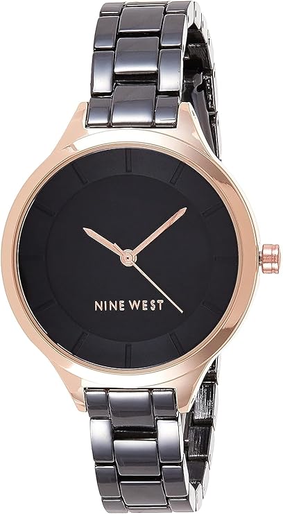 Nine West Women Bracelet Watch Gunmetal Rose Gold