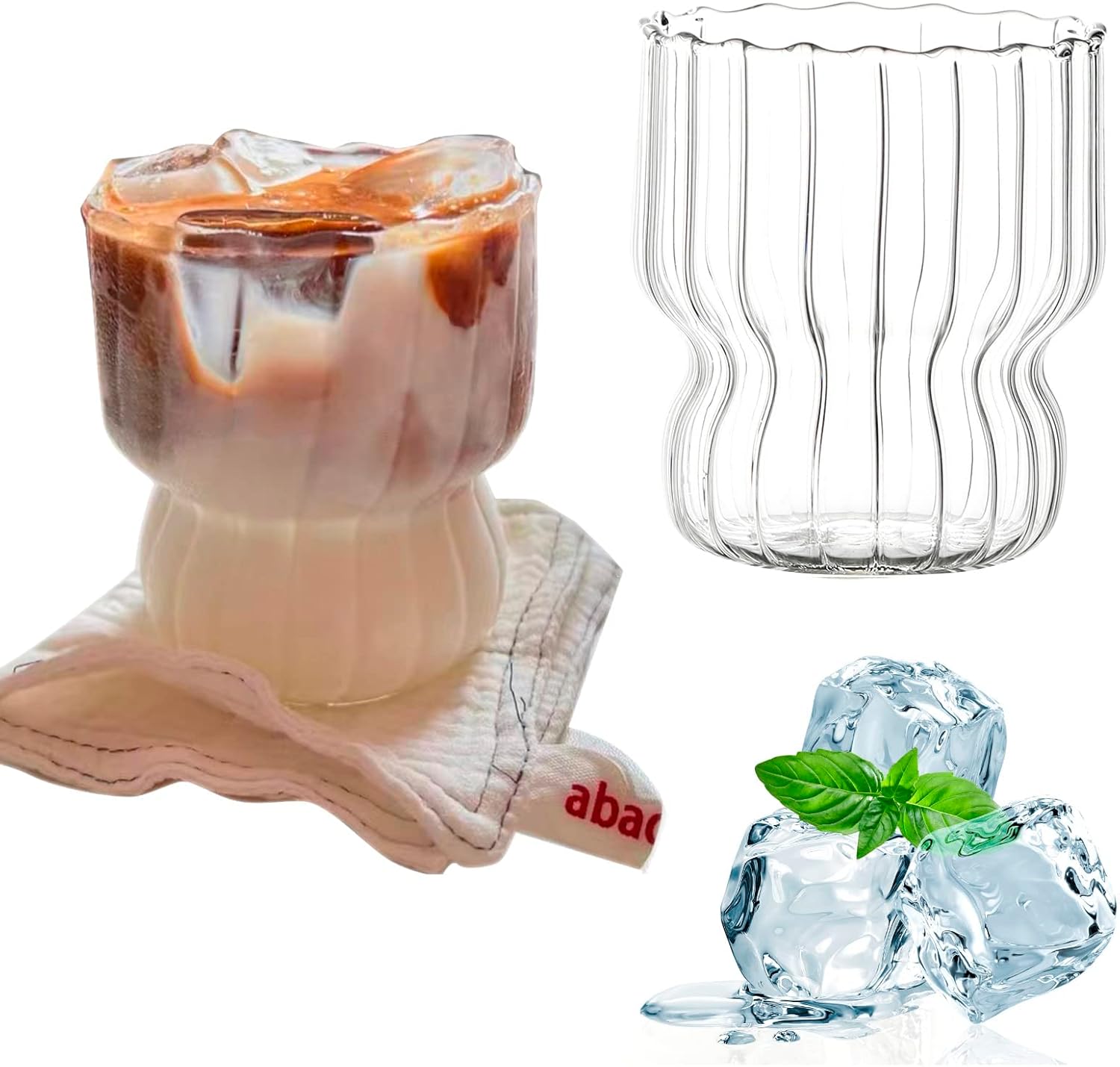 KASTWAVE  2-Piece Glass Water Cups Set
