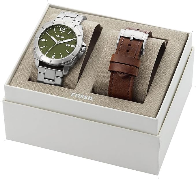 Fossil Men's Watch & Bracelet Set Stainless Steel