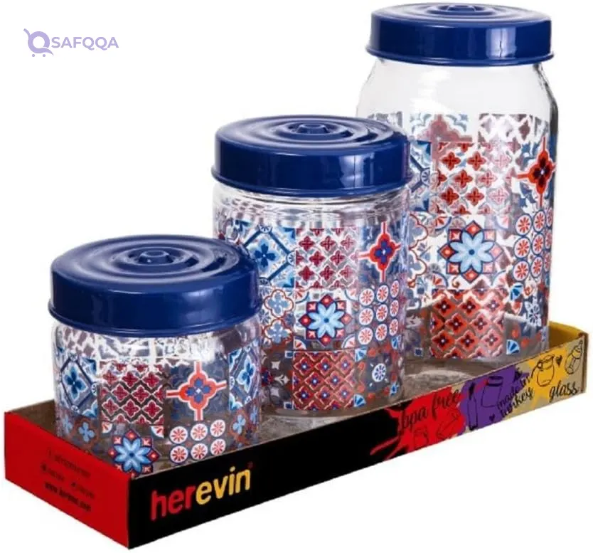 Herevin Mosaic Print Storage Jar Set – 3 Pieces