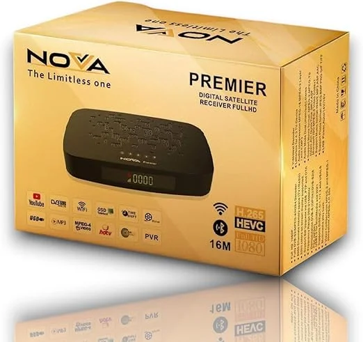 Nova Premier Full HD Satellite Receiver with Wi-Fi & HEVC H.265 -open box