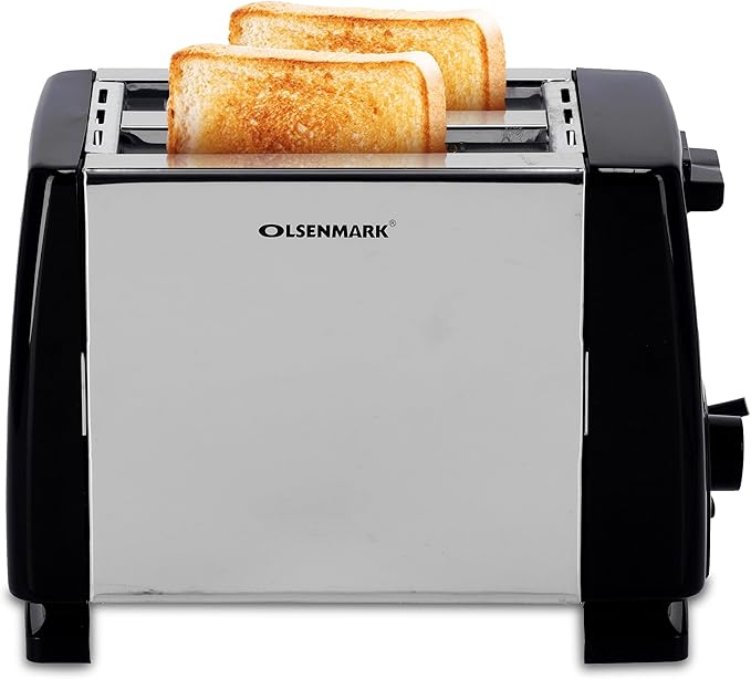 Olsenmark OMBT2398 2 Slice Bread Toaster Auto Pop-Up Silver