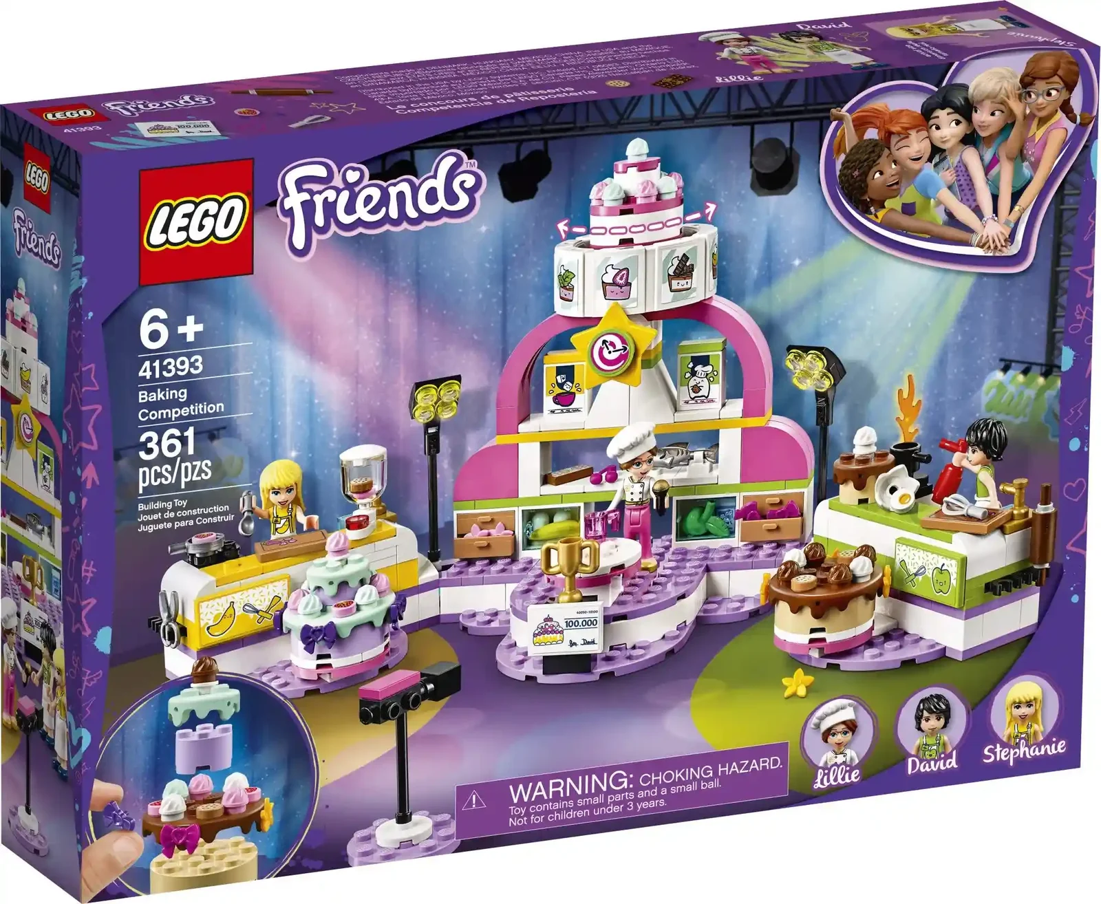 LEGO Friends 41393 Baking Competition Set – Building Toy with 3 Characters & Accessories (361 Pieces)
