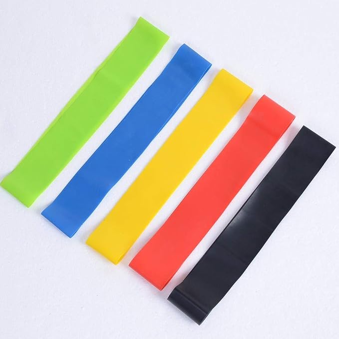 Zain Yoga Resistance Loop Exercise Bands Set – 5 Pieces