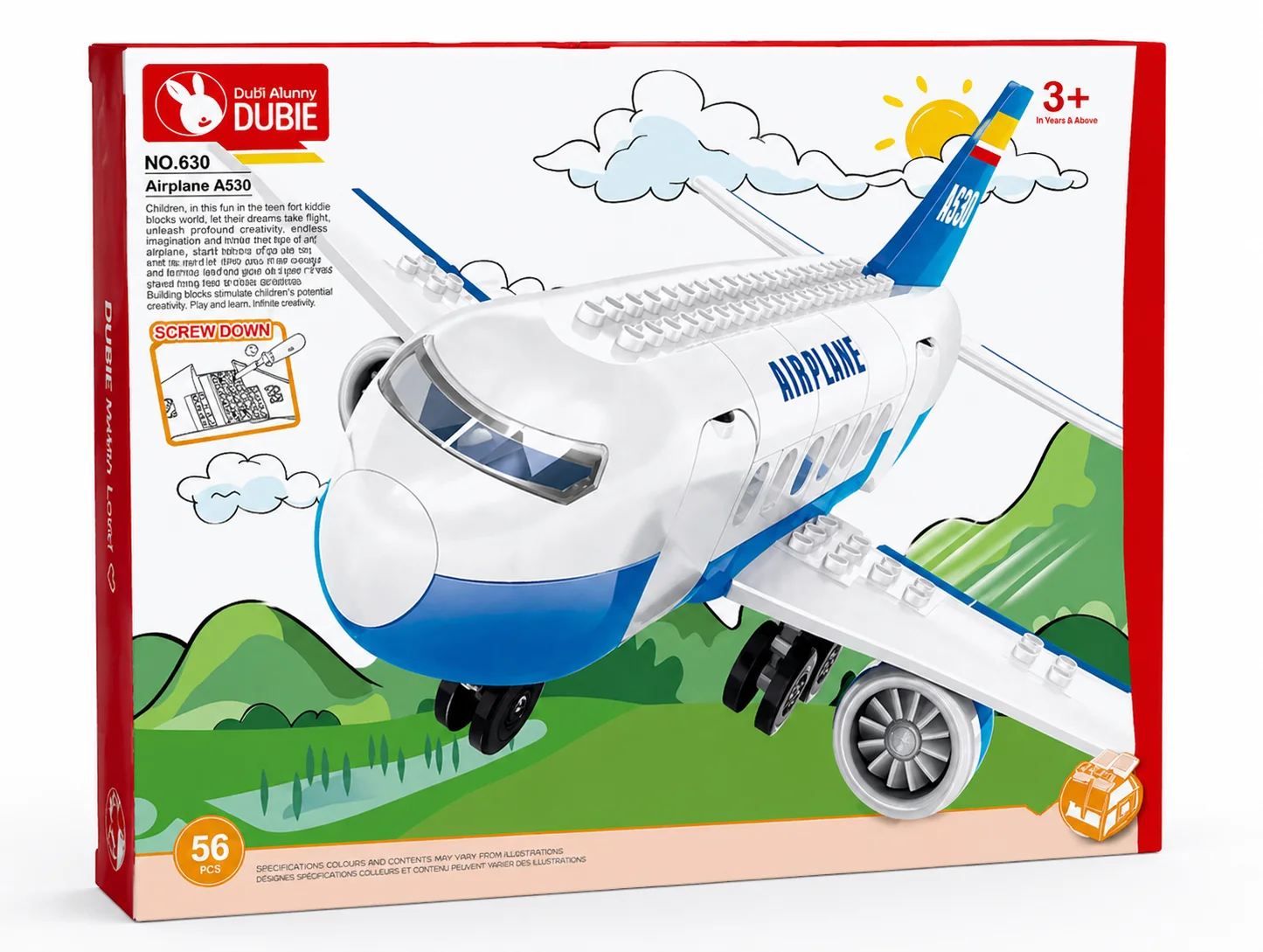 Dubie A530 Airplane Building Toy 56 Pieces Educational Construction Set