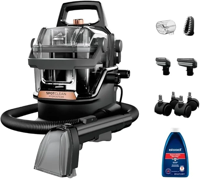 BISSELL SpotClean HydroSteam 3700E Portable Deep Cleaner – HydroSteam Technology, 17,000Pa Suction (Scratched)