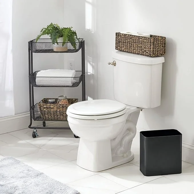 mDesign 9.1L Rectangular Trash Can for Bathroom