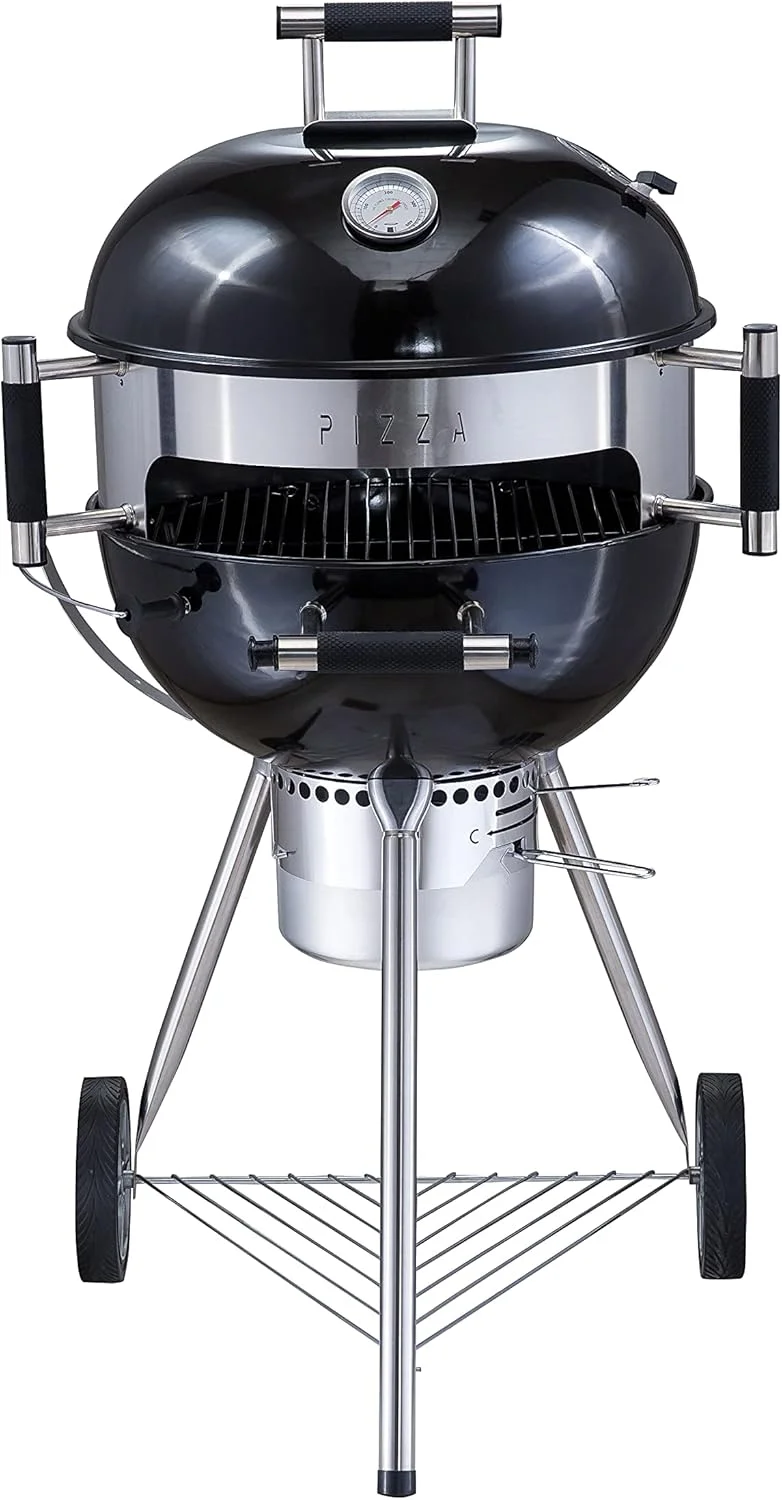 Home Deluxe Charcoal Grill 58 cm with Pizza Accessory & Thermometer