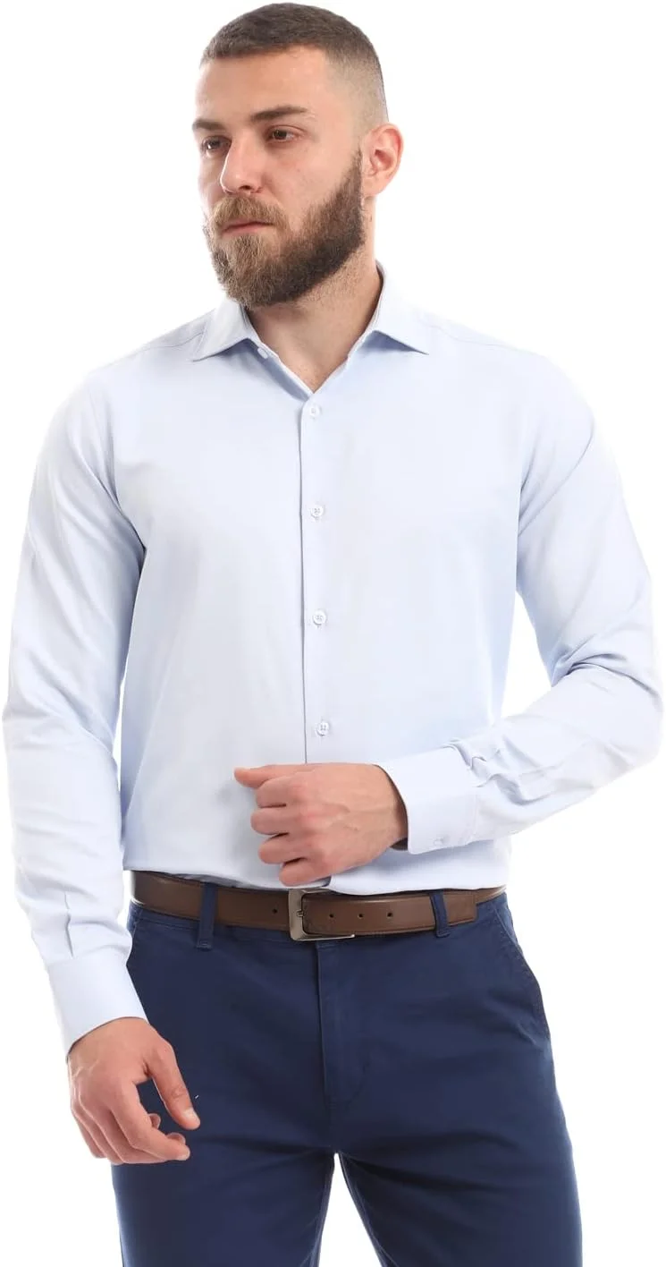 Esla Men Casual Shirt Stylish Comfortable Everyday Work Wear