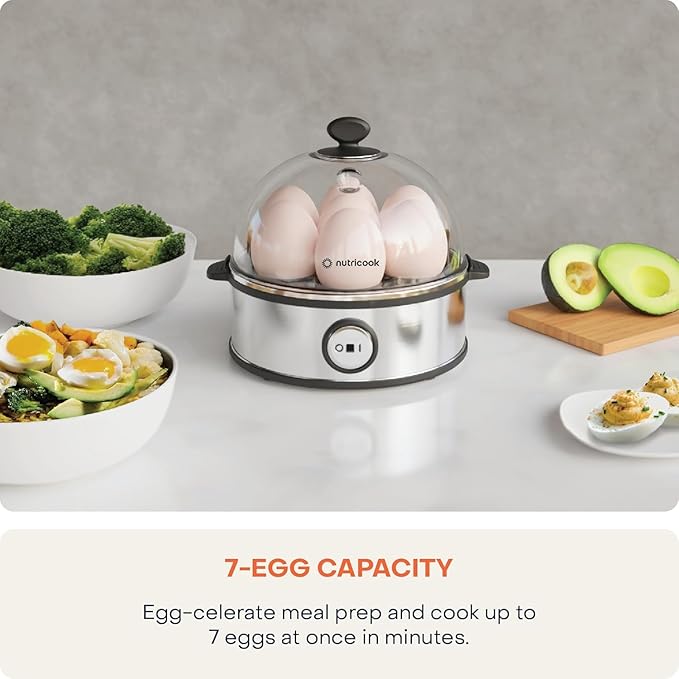 (Minor Scratches) NutriCook Rapid Egg Cooker – 7 Egg Capacity