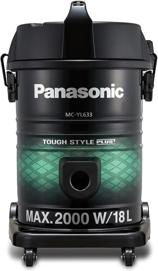 Panasonic 2000W Drum Vacuum Cleaner, 18 Litres MC-YL633GE47( Scratched - Damaged Box - 2 Pieces Missing)
