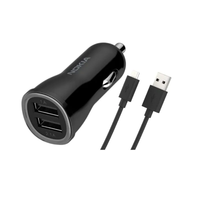 Nokia Dual Car Charger with Micro USB Cable (100cm) - Damaged Box