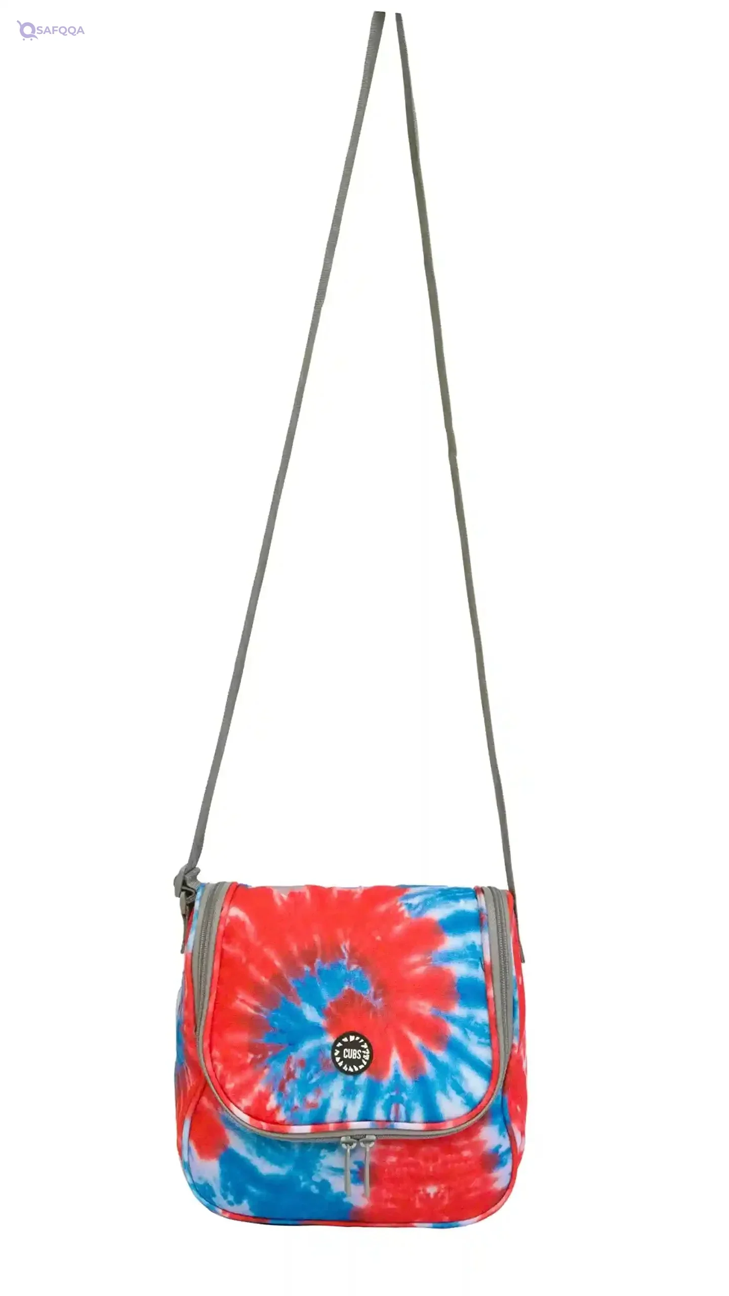 Cubs Cross Body Lunch Bag Orange Tie Dye Insulated Kids Lunch Box Portable Food Storage Bag Adjustable Strap Lightweight School Lunch Carrier Multi Color